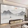 2022年中式禅意山水壁画电视背景墙纸客厅沙发影视墙壁纸