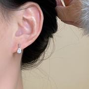 水滴锆石耳钉女轻奢高级感气质耳环小众设计感耳饰女2023