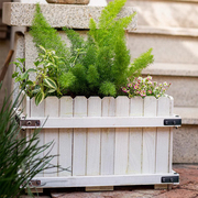 防腐木碳化花箱实木花盆，户外花槽庭院种植箱，大号长方形阳台种菜盆