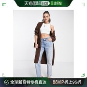 香港直邮潮奢 ASOS 女士设计长款棕色针织开衫