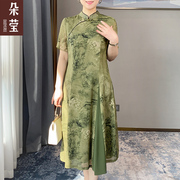 妈妈夏装新中式国风改良旗袍，中年女母亲节，气质连衣裙中老年长裙子
