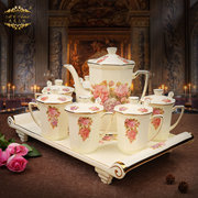 巴黎春天欧式宫廷咖啡具套装陶瓷茶具下午茶杯碟带盖勺水杯具2100
