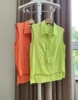 捡漏2~多巴胺的夏天~荧光，绿荧光橘前短后长舒适柔软丝绵口袋衬衫