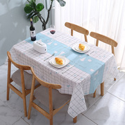 桌布防水防油免洗pvc餐桌垫书桌ins学生，北欧长方形家用茶几，布布艺(布布艺)