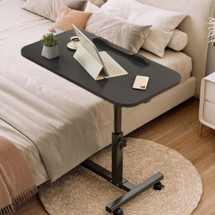 床边电脑桌可折叠升降懒人桌子移动桌，家用书桌沙发边桌小桌子黑色
