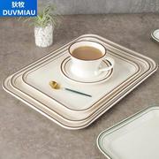 密胺托盘商用塑料长方形盘子蛋糕面包托盘餐盘快餐盘端菜水杯茶盘