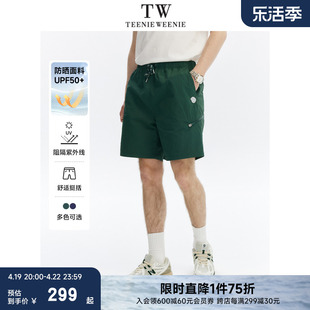 TeenieWeenie小熊男装短裤2024夏季休闲直筒宽松防晒休闲裤子