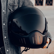3C复古摩托车全盔巡航机车头盔男女全覆式机车全盔四季通用安全帽