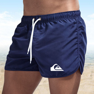 QUIKSILVER男士沙滩裤短裤健身运动裤衩男士三分桃皮绒冲浪短裤