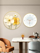 高档餐厅装饰画北欧风格圆形饭厅墙面装饰画挂画无框画钟表