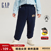 gap男幼童秋季logo仿羊羔绒，保暖卫裤儿童，装束脚运动裤785619