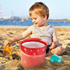 Hape儿童便携折叠沙滩桶套装铲子小桶玩具玩沙子海边戏水挖沙工具
