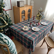 经典复古红绿格子桌布餐桌布圣诞装饰课桌拍照道具桌布背景布台布