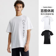 calvinklein凯文克莱，ck短袖男装纯棉简印花logo百搭休闲圆领t恤