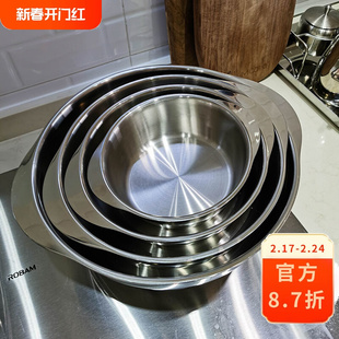 麦可厨304不锈钢盆可加热盘子，小汤锅火锅盆料理，盆16202428cm
