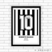 14相框巴乔尤文图斯球衣，意甲签名实木照片，球迷足球装饰墙桌摆件挂