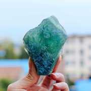 天然水晶绿萤石原石，摆件矿石碎石矿物鱼缸造景，宝石头儿童标本
