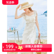 zklin法式超仙女高级感连衣裙海边沙滩气质收腰显瘦长裙夏季