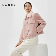 lancy朗姿2023秋冬羊毛毛呢外套，女短款温柔气质高级感上衣
