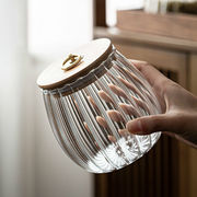 玻璃茶叶罐密封罐透明小瓶子小号储物罐五谷杂粮收纳储存罐玻璃罐