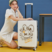 行李箱女日系卡通便携登机拉杆箱大容量静音铝框子母旅行箱男24寸