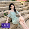 yesjing原创设计薄荷绿套装裙女2022夏季吊带雪纺衬衫包臀半身裙