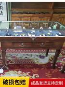 实木珠宝展示柜复古首饰展柜，展厅饰品柜台古董，玉器翡翠玻璃柜