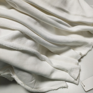 春季纯棉白色毛圈布料高密加厚软弹卫衣卫裤运动套装扎染服装面料