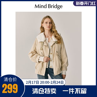 MindBridge冬季女士棉服短款保暖加厚外套 韩版休闲棉衣