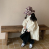 儿童外套2023秋季韩版女童，纯色长款风衣男宝宝连帽防风冲锋衣