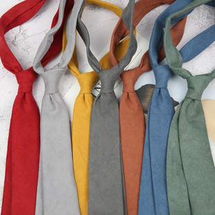 男士纯色涤棉领带西装配饰，休闲青年时尚多色红色，绿色黄淡蓝(黄淡蓝)粉色
