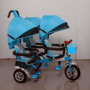 二胎婴儿手推车双人车二胎神器三胞胎三人座童车三轮车脚踏车推车