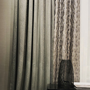 现代轻奢高端灰色绒布定制窗帘卧室，全遮光装饰别墅客厅高档高级感