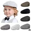 男童贝雷帽婴儿周岁写真照英伦复古风男宝宝帽子，礼服绅士帽画家帽