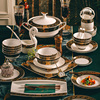 碗碟套装吃饭套碗盘子，家用欧式58头瓷碗，景德镇陶瓷器骨瓷组合