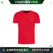 香港直邮Hugo Boss雨果博斯男士圆领短袖T恤红色棉质休闲运动