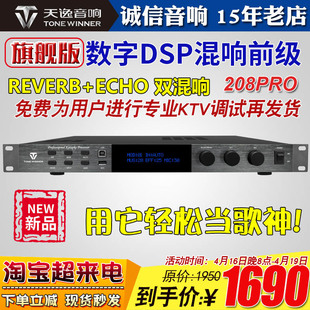 天逸AD-208PRO专业家庭KTV混响前级效果器音响升级唱歌k歌卡拉OK