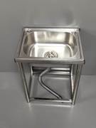 不锈钢单槽大水槽洗菜盆简易水槽，带支架加厚洗碗池洗手盆拖把池落