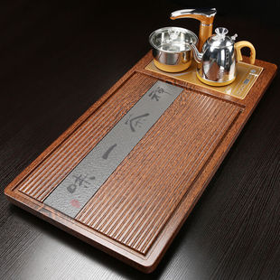 定制茶盘带电磁炉一体家用烧水功夫茶具套装全自动整块实木小茶海