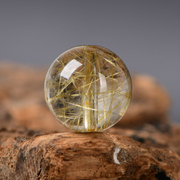 天然5a金发晶(金发晶)散珠子diy水晶饰品，配件材料串珠圆珠单珠