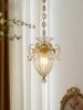 南希法式复古全铜雕花水晶，小吊灯美式餐厅入户飘窗过道床头吊灯