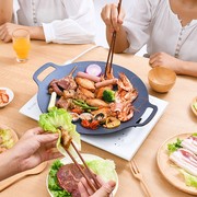 定制韩式烤盘家用麦饭石电磁燃气烤肉锅烧烤盘卡式炉铁板烧户外04