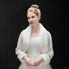 新娘婚纱毛披肩冬季女结婚2018款保暖皮草白红色长袖大码礼服外套