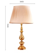 美式全铜台灯欧式纯铜卧室床头灯简约现代客厅轻奢温馨复古奢华