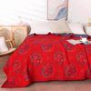 结婚红色床盖纯棉纱布，毛巾被床单盖毯柔软亲肤家用回礼可机洗