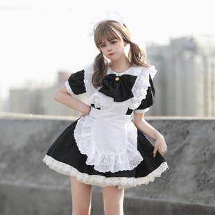 日系可爱洛丽塔兔女郎cosplay黑白色女佣女仆装lolita连衣裙