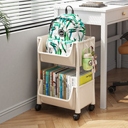 桌下书架置物架滑轮学生放书包，收纳盒可移动书桌，旁家用书本收纳架