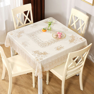 方桌布(方桌布)防水防油免洗正方形pvc塑料餐桌布，八仙桌麻将桌台布茶几布