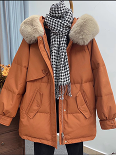 今年流行的羽绒服女2023反季冬装大毛领小个子中长款加厚外套