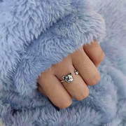 本命年虎年小老虎戒指女s925纯银食指戒指可以调节网红时尚个性潮